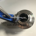 DN20 ~ DN150 Индивидуальный санитарный пищевой SS304 / 316L TriClamp Triclover Butterfly Valve